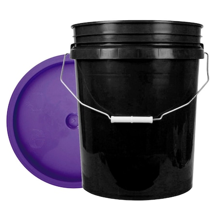 World Enterprises Bucket, 12 in H, Black and Purple 5BLK,345PPL